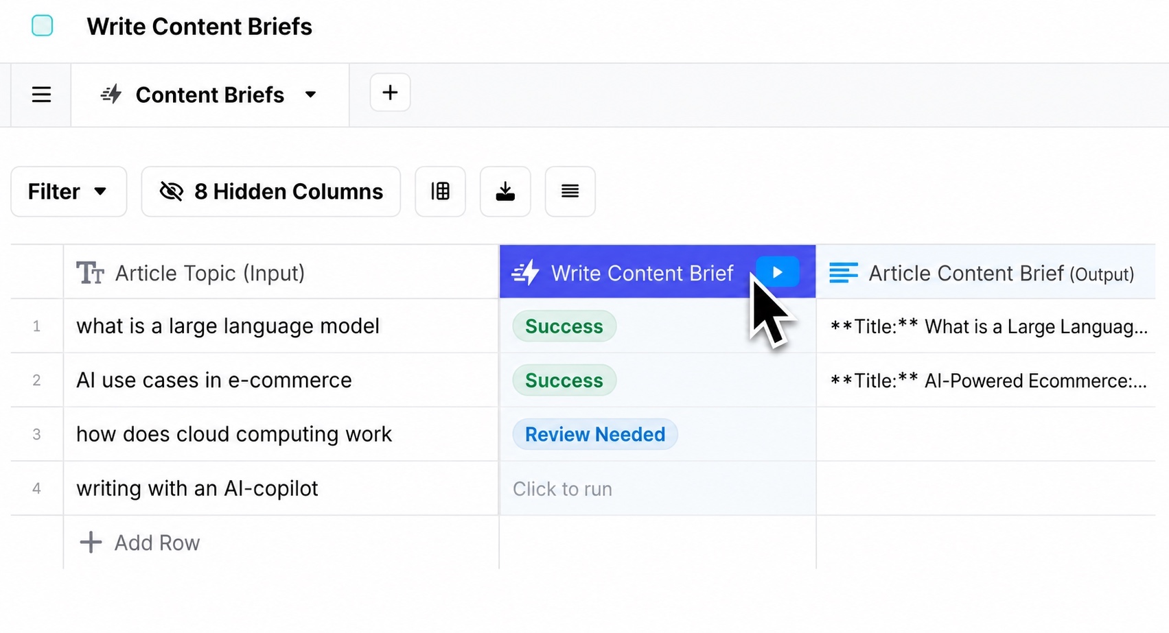 content briefs airops workflow