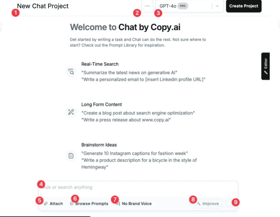 Copy.ai dashboard screenshot