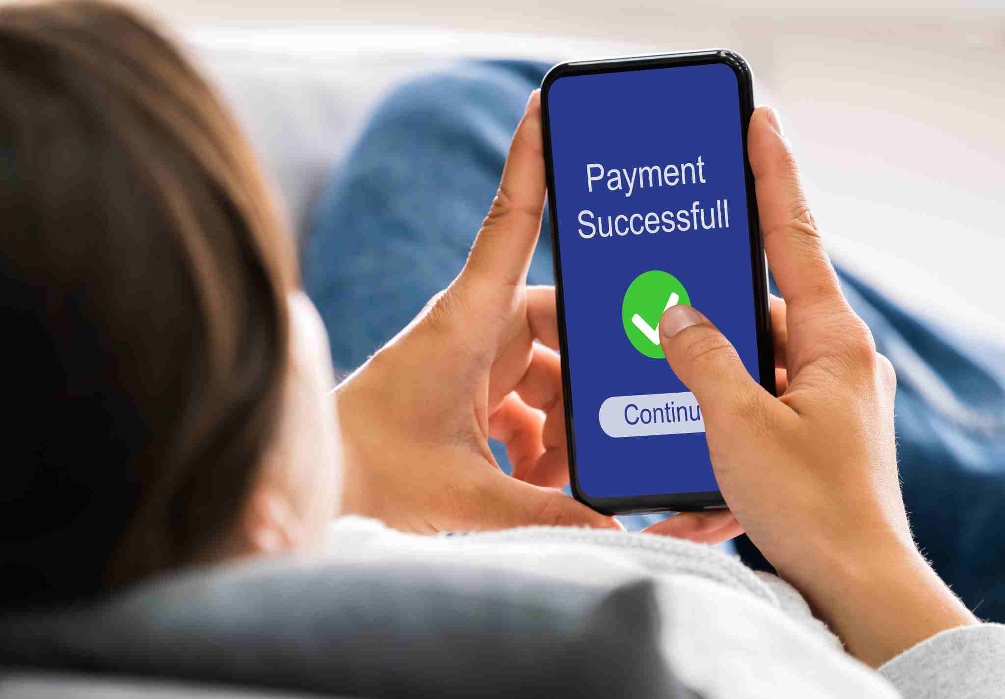 Úspěšná platba nájemného přes mobilní aplikaci.