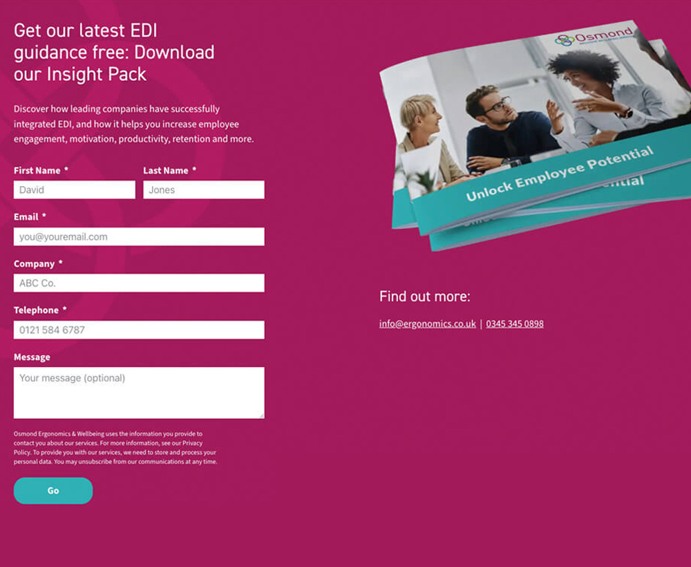 Insight Pack work for Osmond Ergonomics & Wellbeing