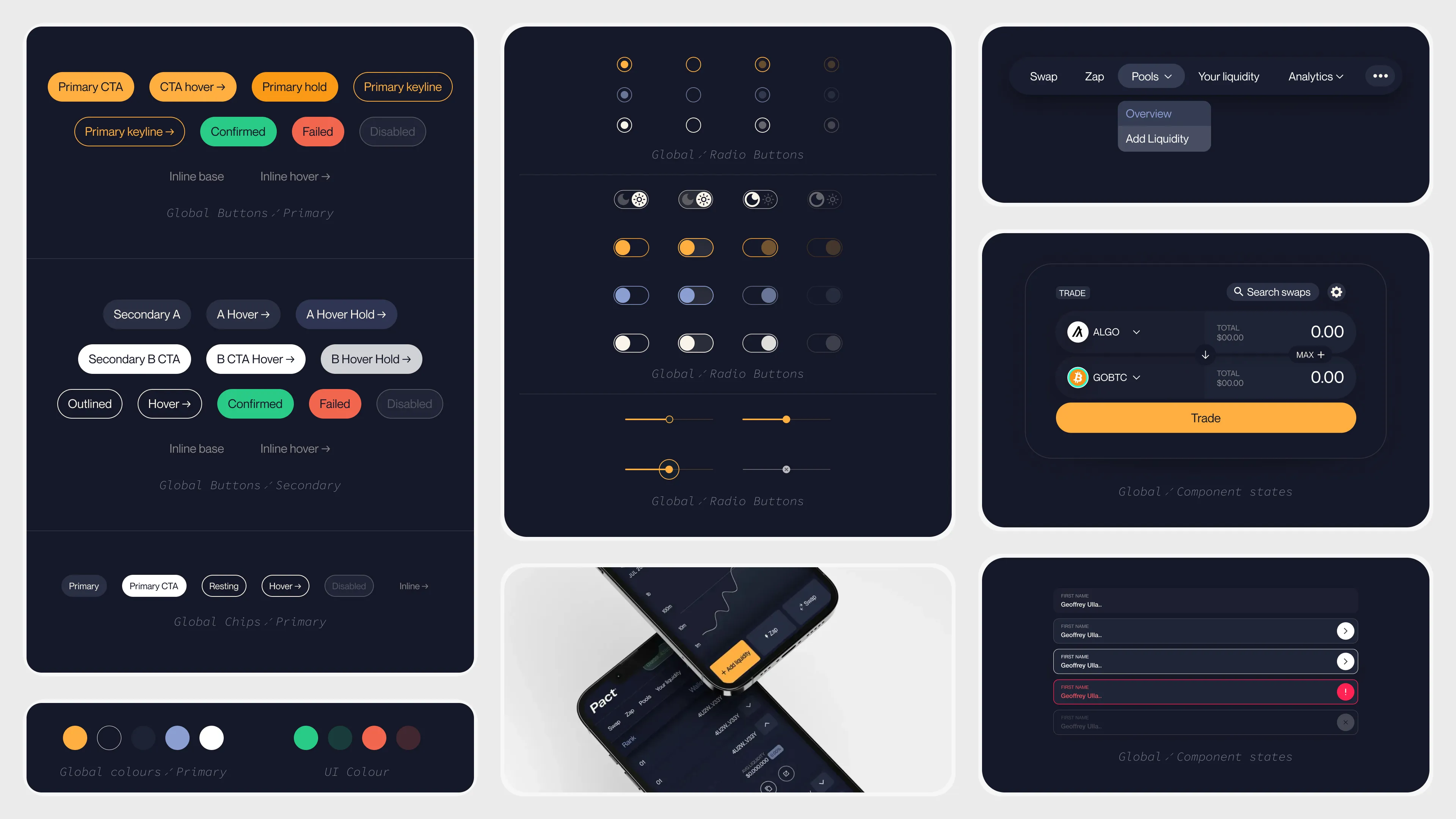 UI design system of Pact.fi