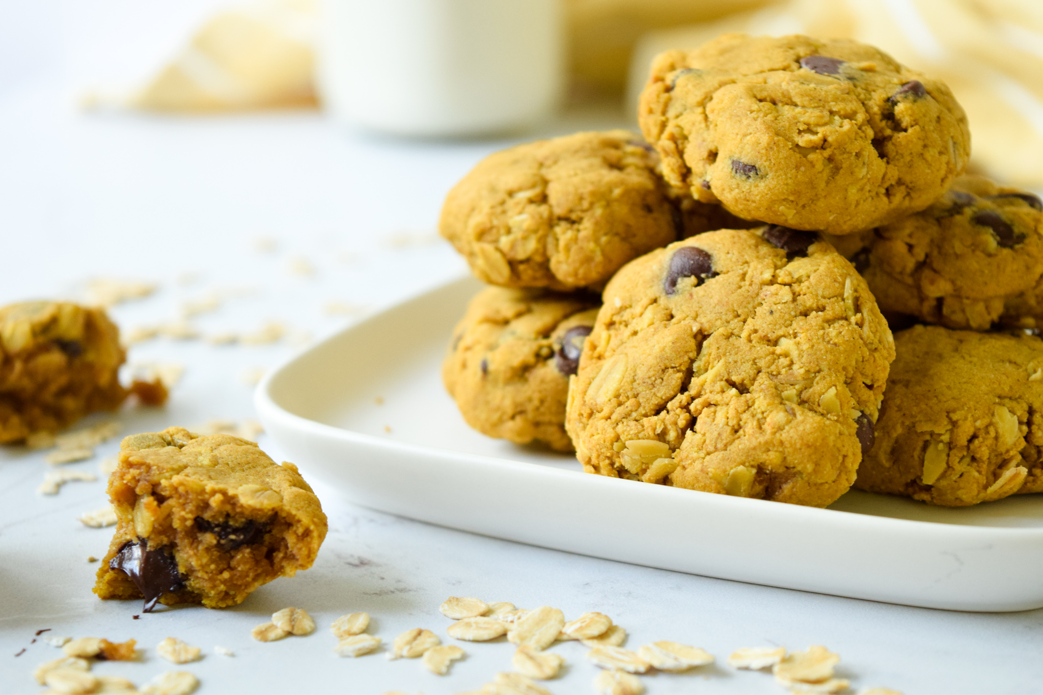 Gluten Free Pumpkin Chocolate Chip Oatmeal Cookies