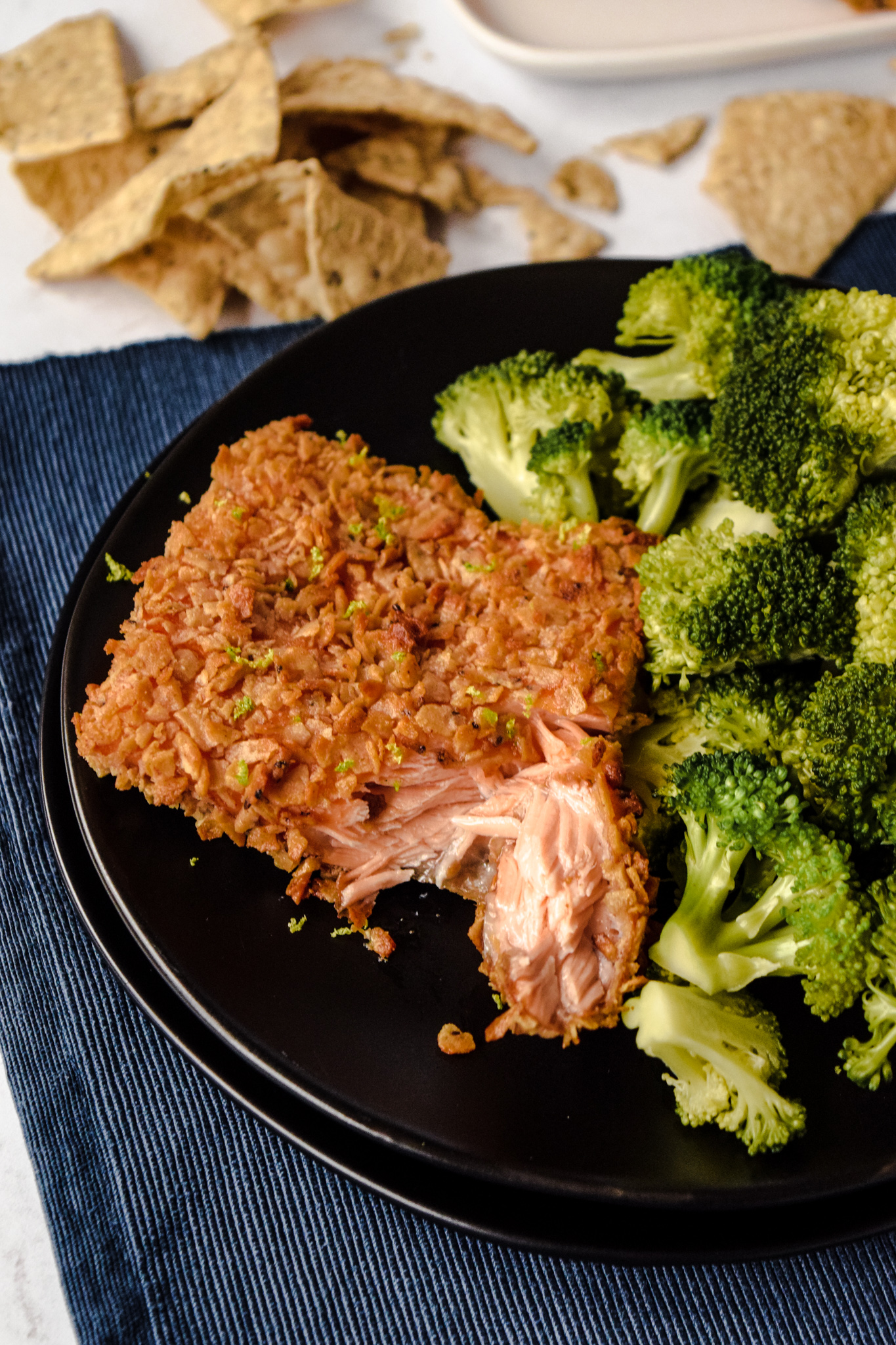 Air Fryer Tortilla Crusted Salmon