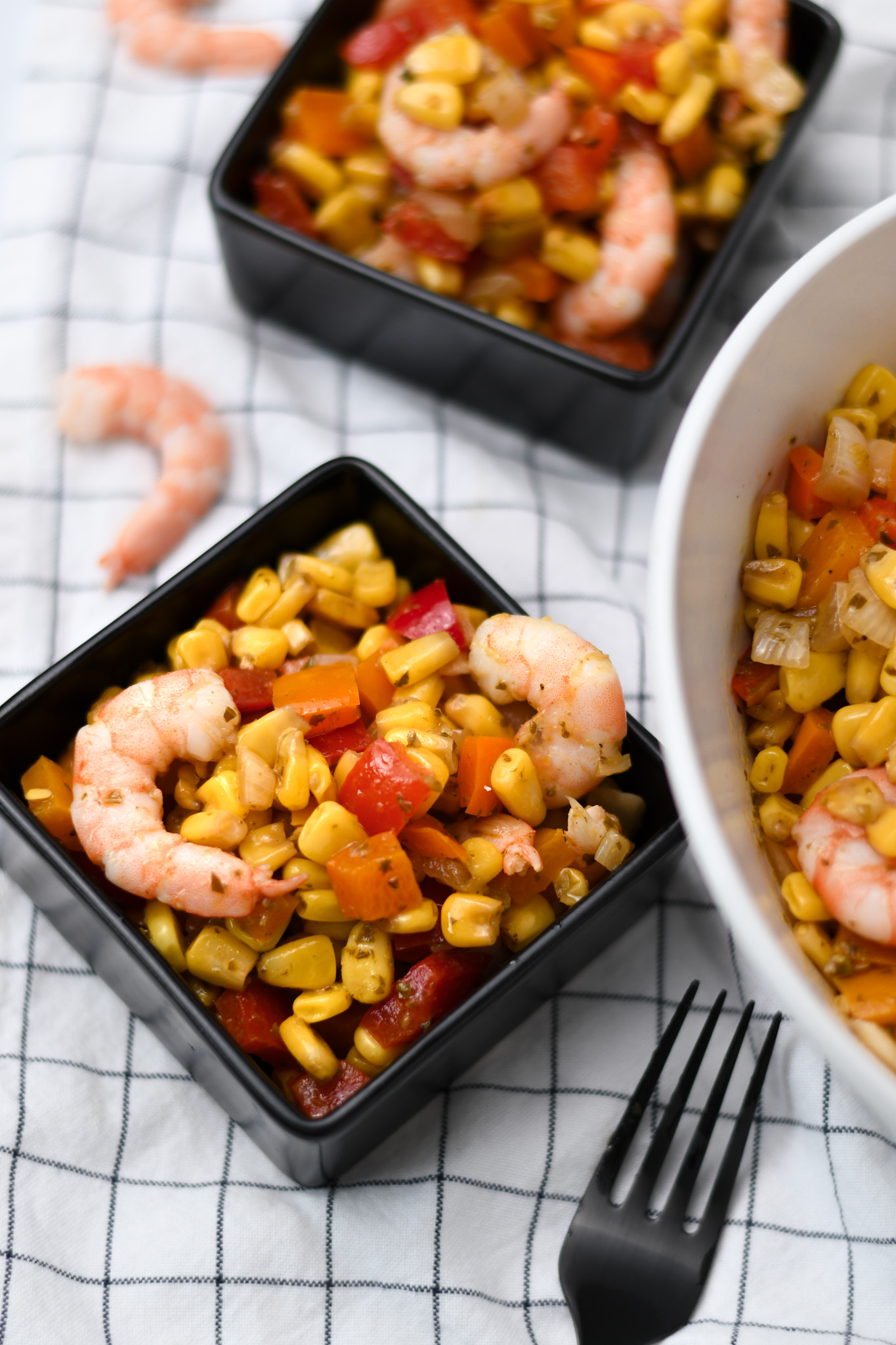 Pesto Corn Salad with Shrimp