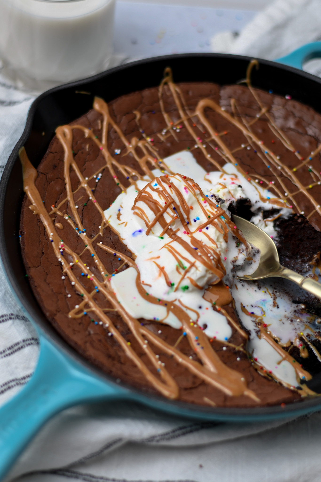 Gluten Free Skillet Brownie Sundae