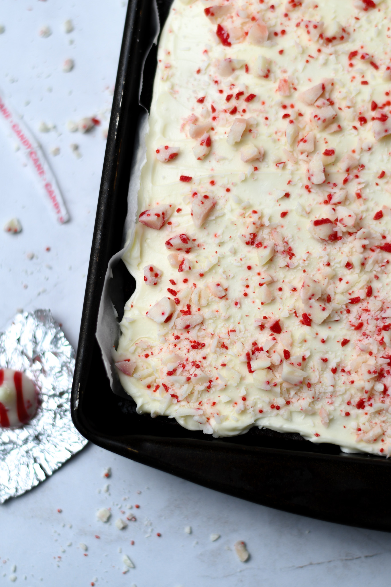 Gluten Free Chocolate Sheet Cake with Peppermint Icing