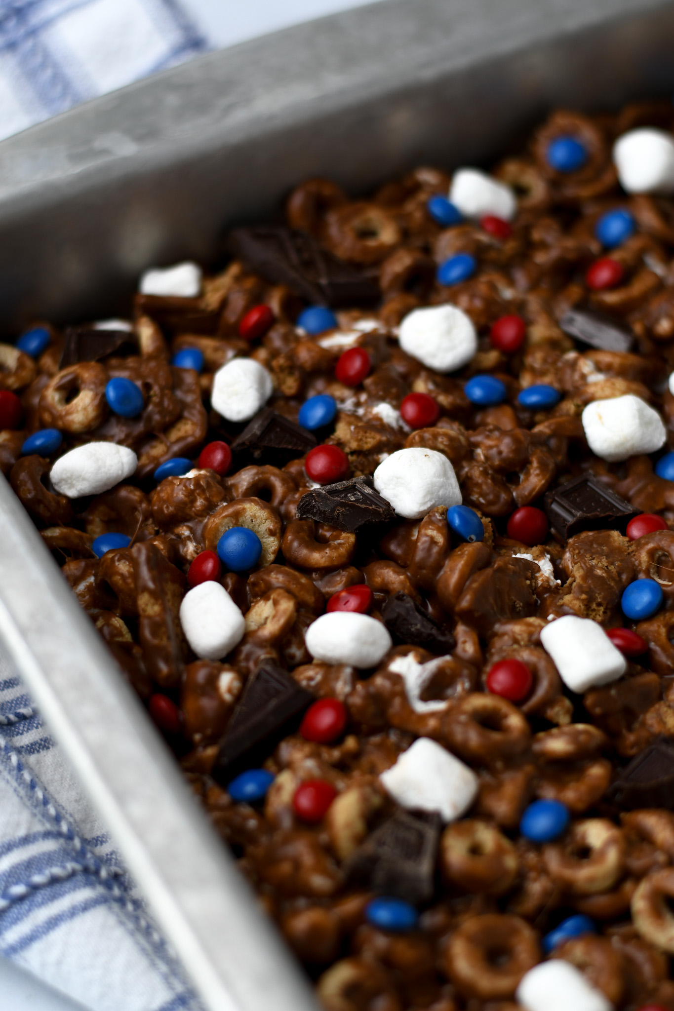 Gluten Free Red, White, and Blue S'mores Bars