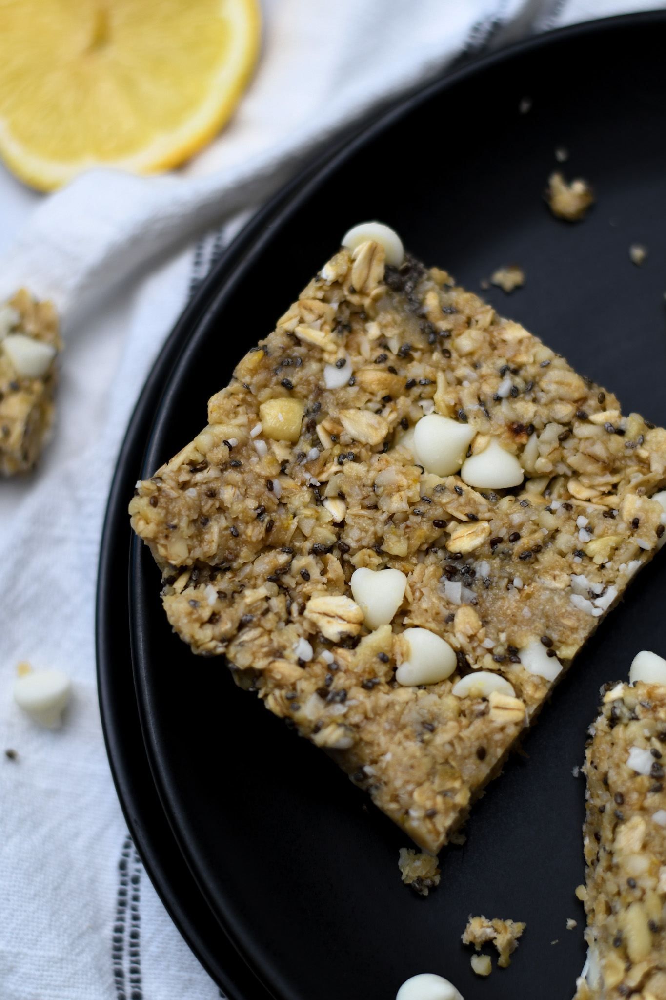 Gluten Free Lemon Granola Bars with White Chocolate Chips
