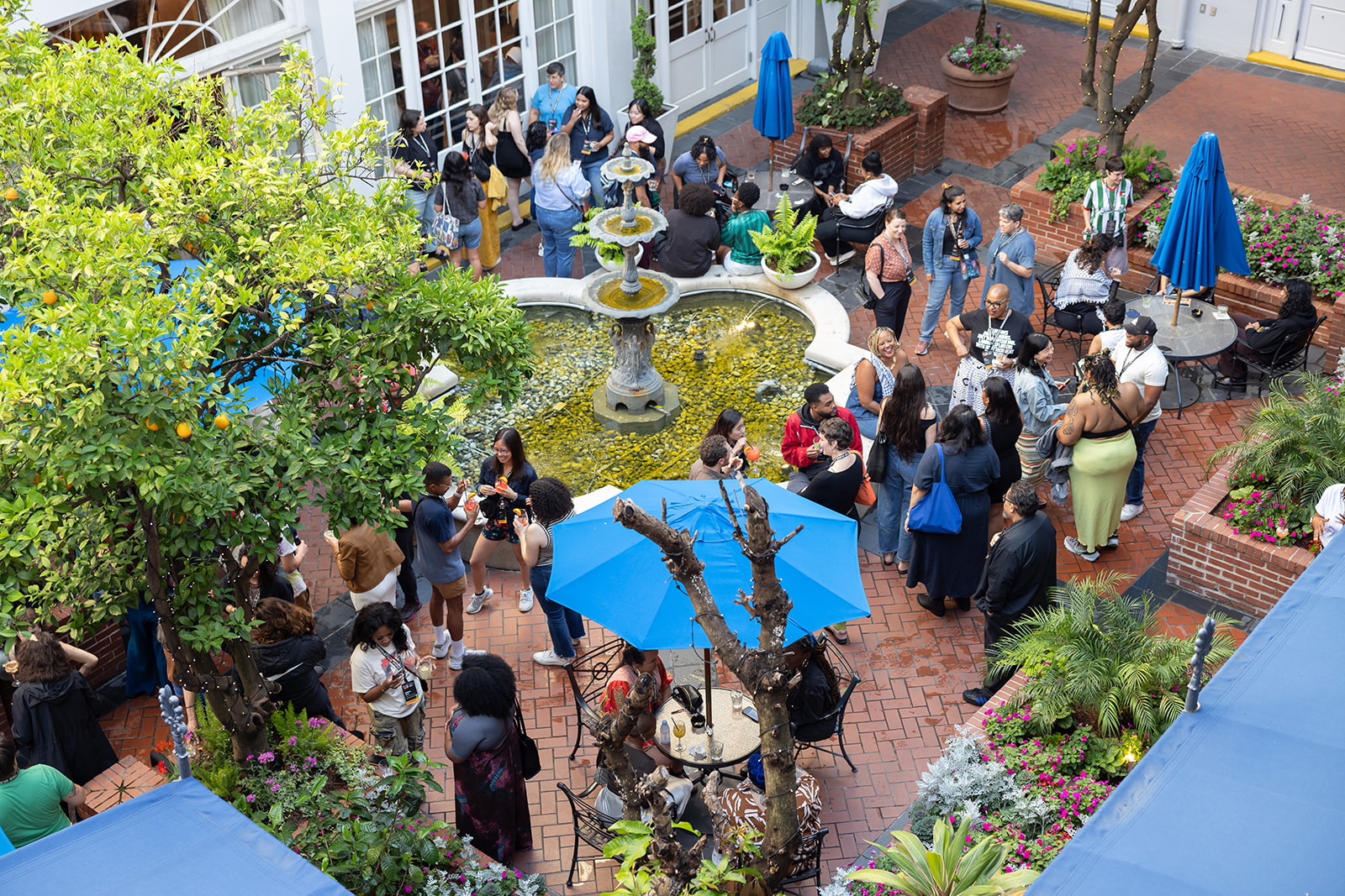 Aerial shot of participants from Narrative Power Summit