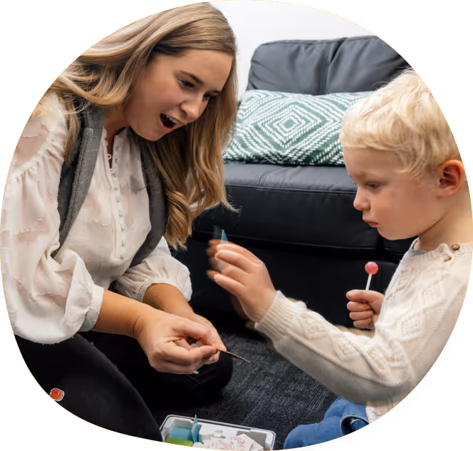 Psychologist working with child