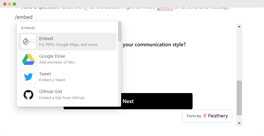 Notion embed form