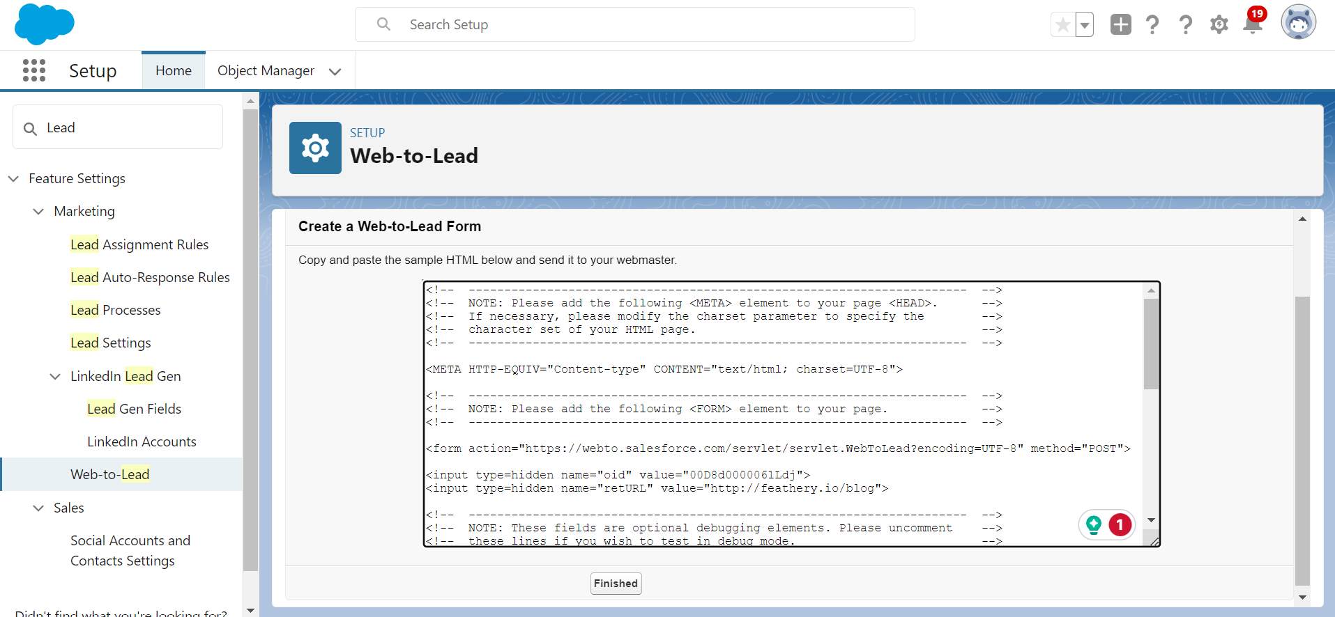 Salesforce Web-to-Lead Form HTML