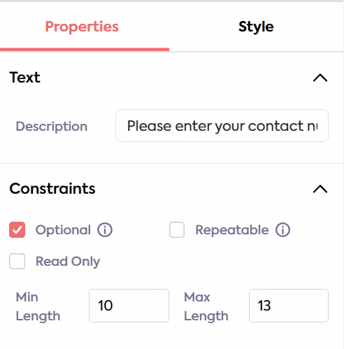 Feathery input validation options