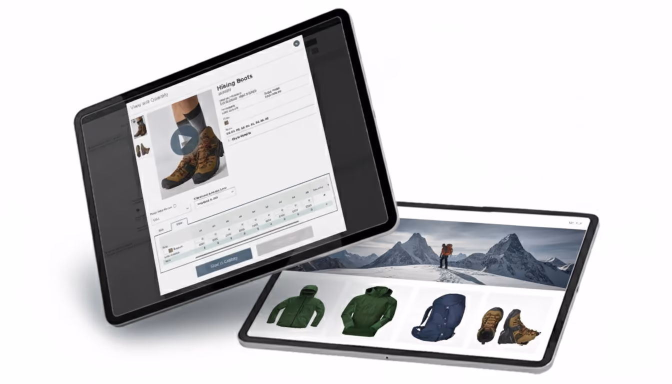 Pantalla de la plataforma JOOR con detalles de pedidos, comentarios y opciones para compartir, superpuesta sobre una mujer con un look casual.