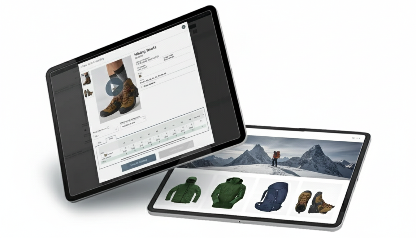 Bildschirm der JOOR-Plattform mit Bestelldetails, Kommentaren und Freigabeoptionen, überlagert von einer Frau in Freizeitkleidung.