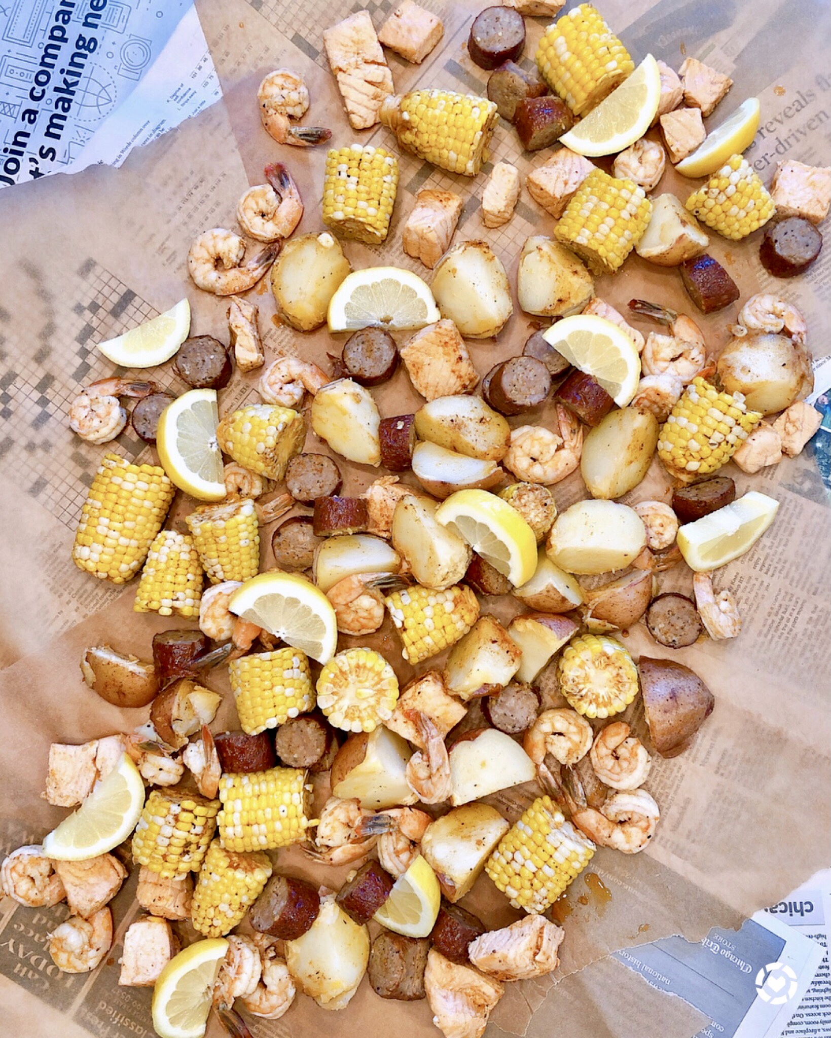 Cajun Shrimp and Salmon Boil