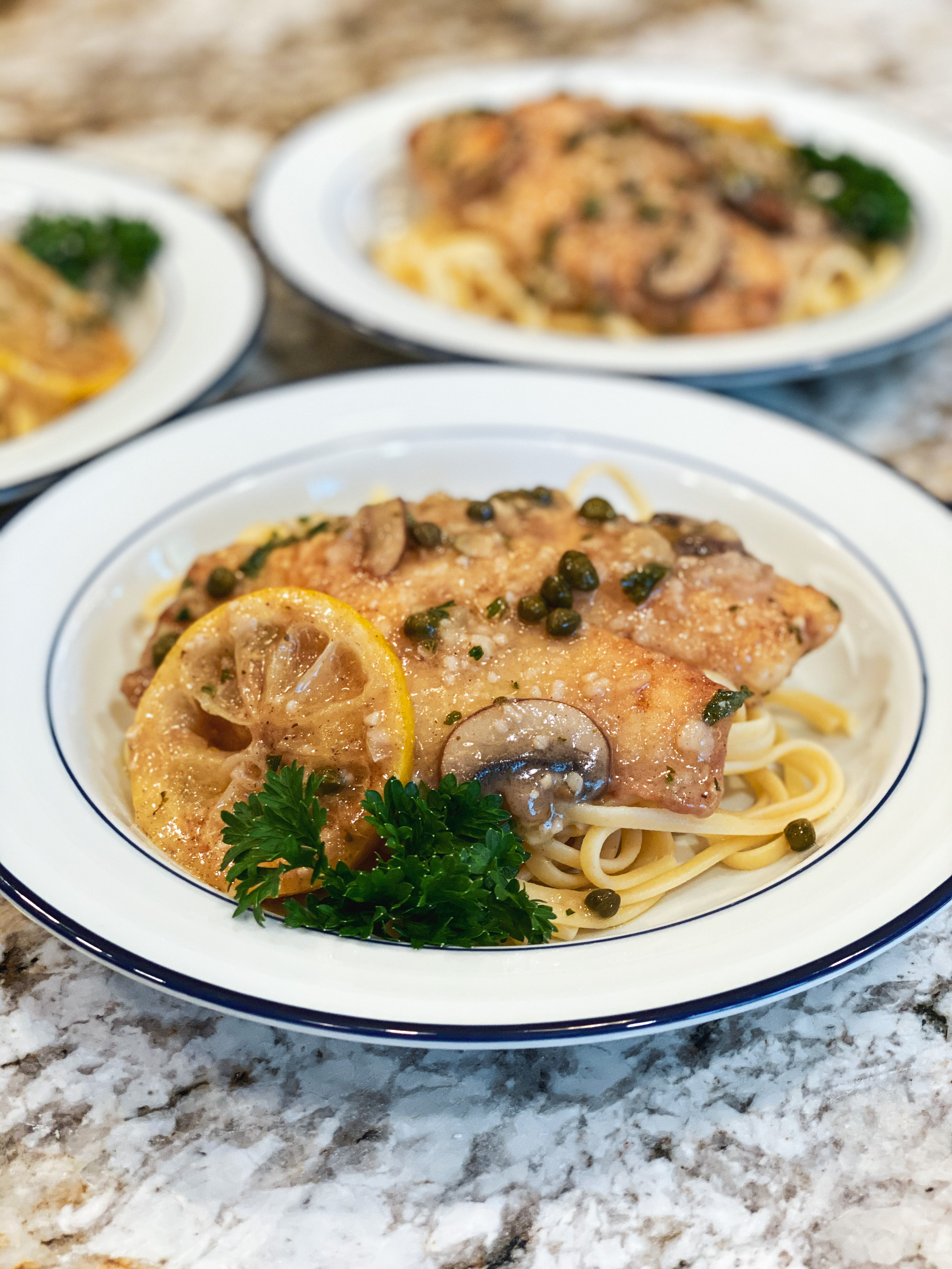 Tilapia Piccata with Mushrooms