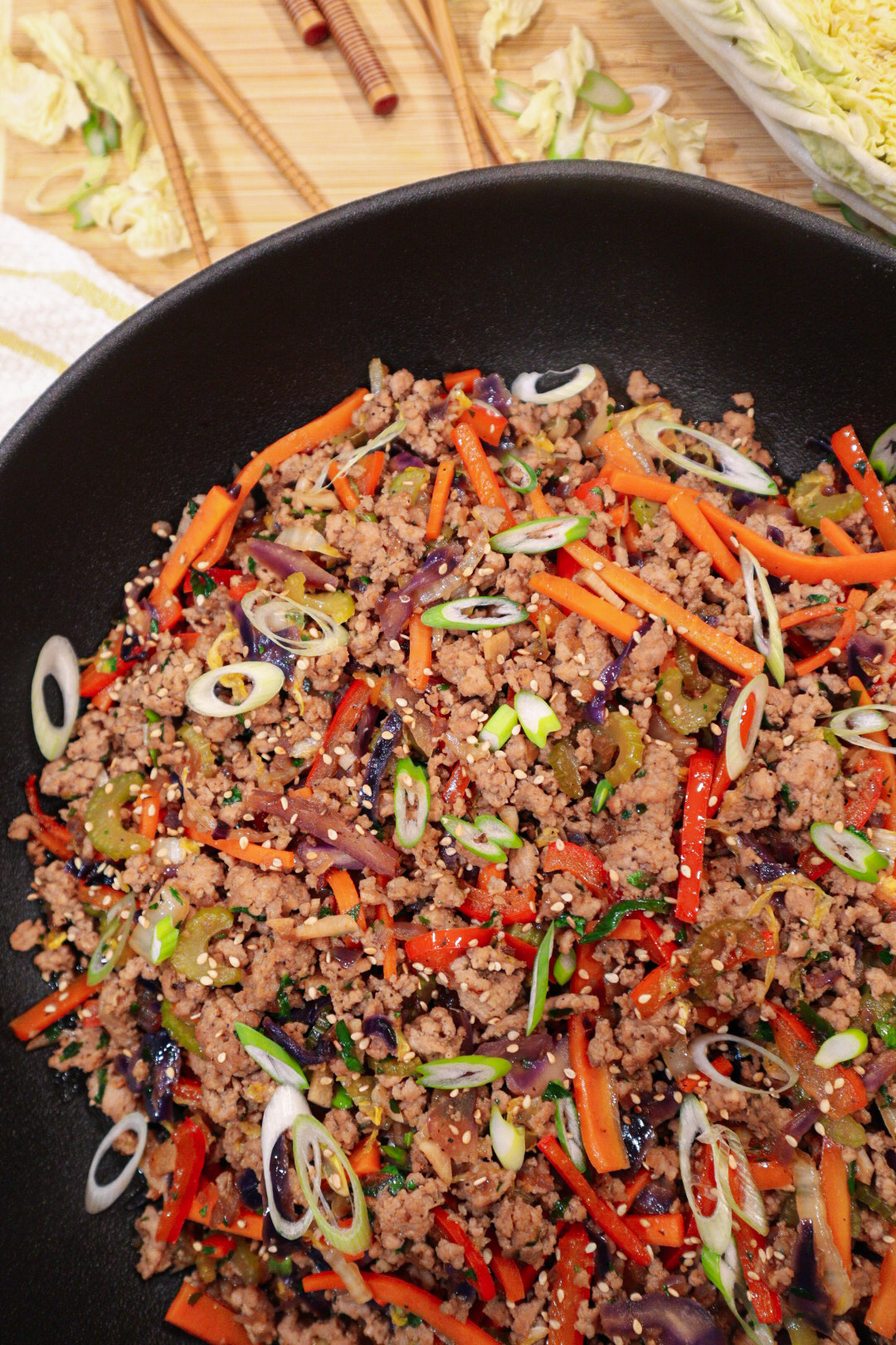 Low Carb Rainbow Egg Roll Bowls
