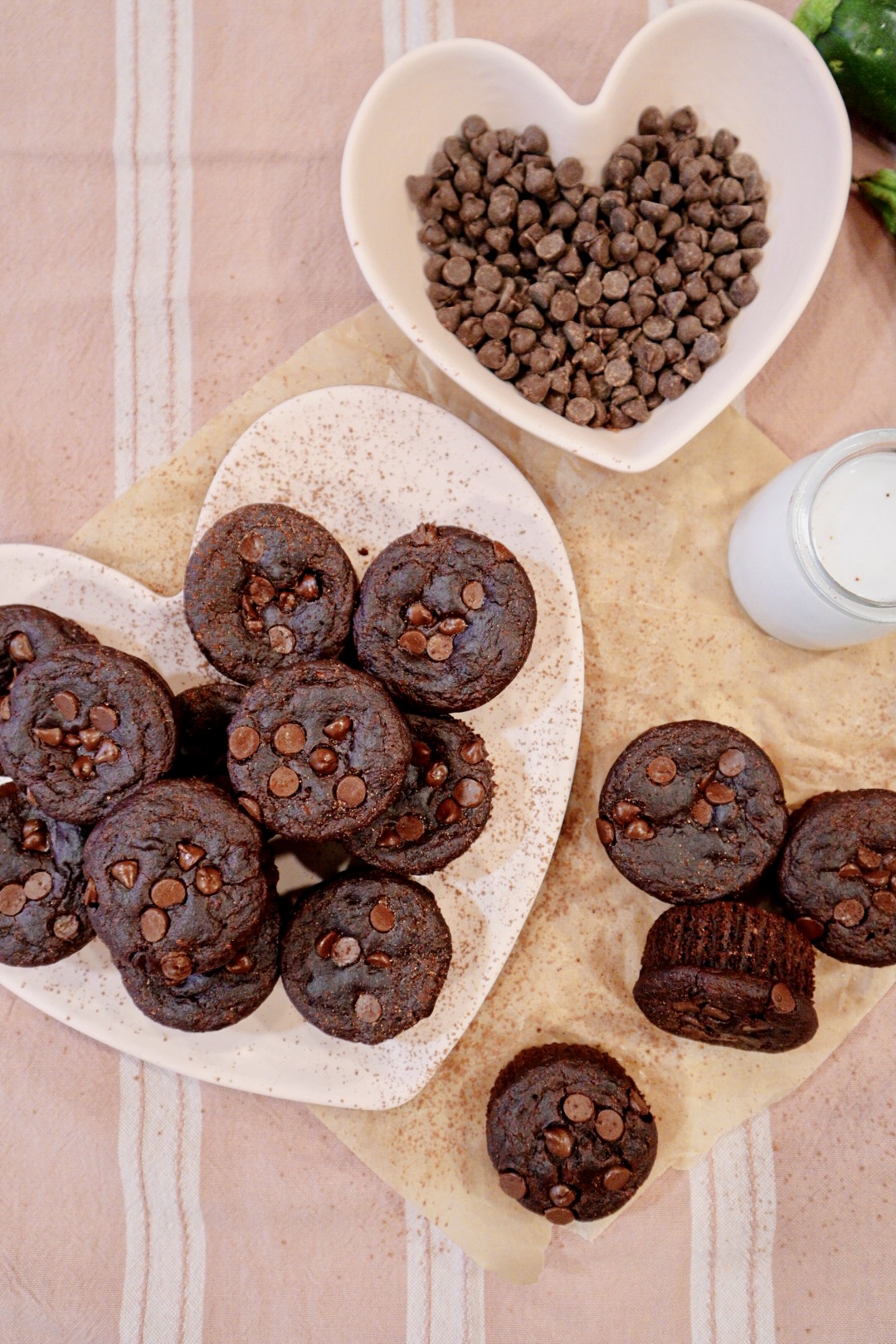 Vegan Double Chocolate Zucchini Love Muffins
