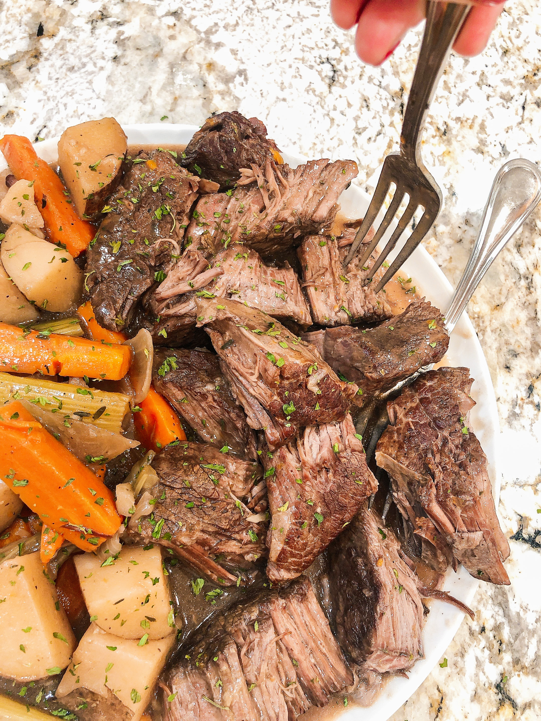 Slow Cooker Pot Roast in a Red Wine Gravy