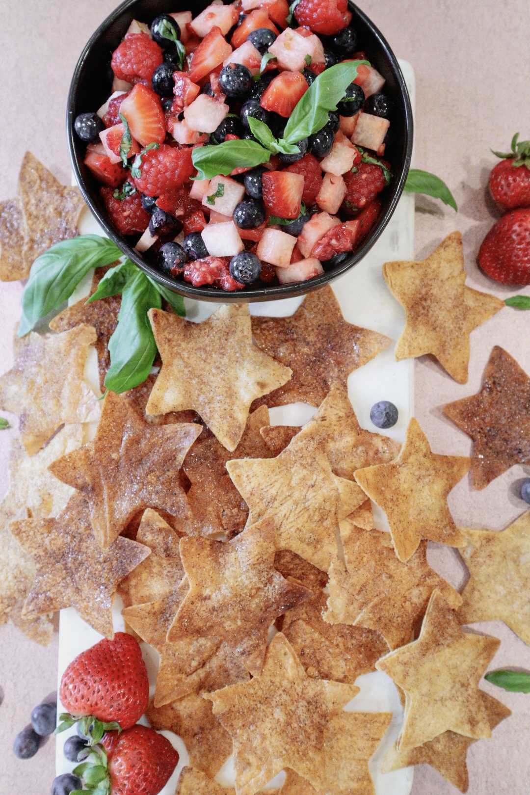 Berry Jicama Salsa with Star Cinnamon Sugar Chips