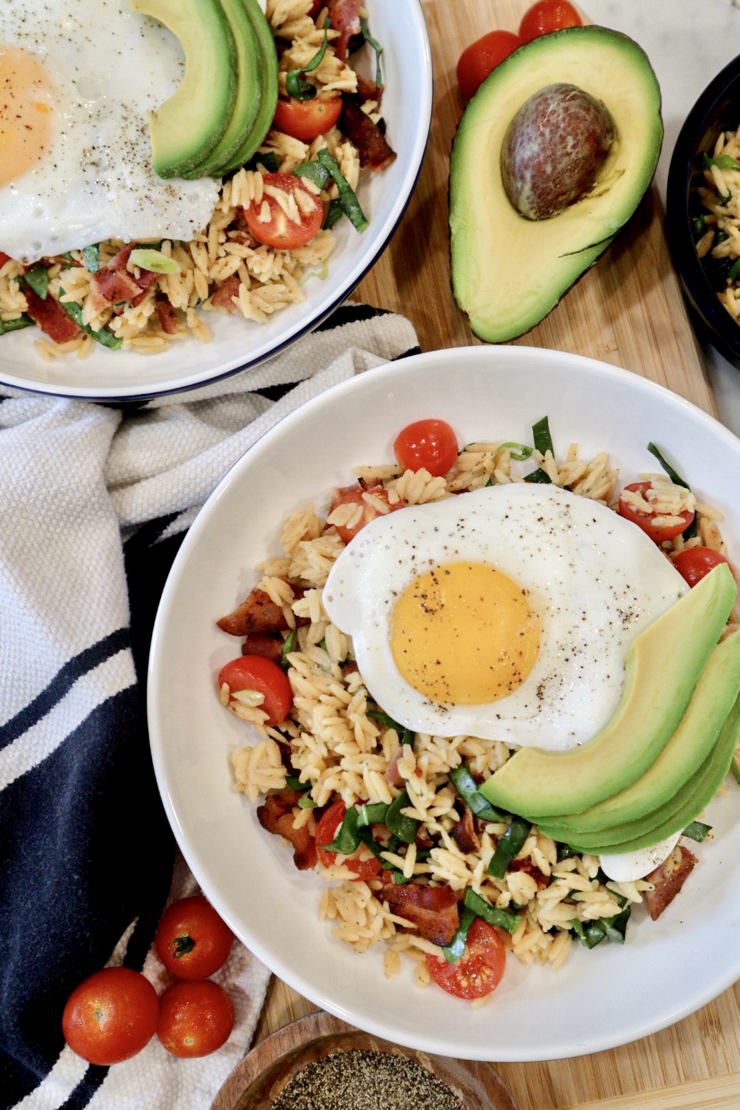 Banza Bacon and Egg Breakfast Rice Bowl
