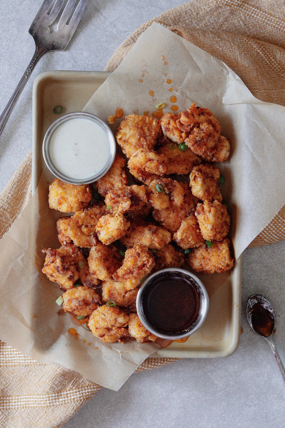 Nashville Hot Air Fryer Popcorn Chicken and Shrimp