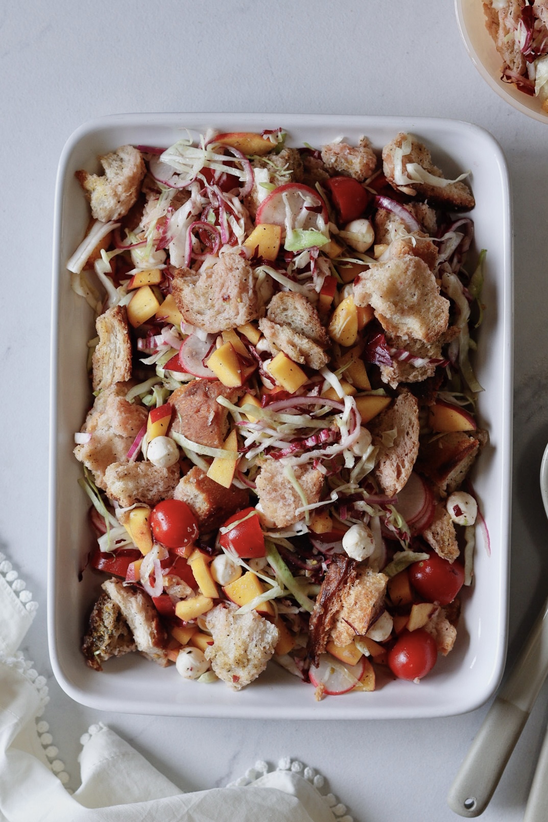 Nectarine Panzanella Salad with Zat’tar Croutons