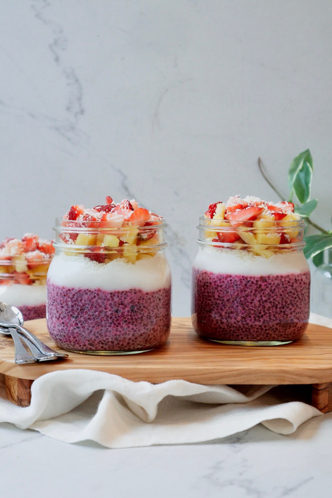 Dragon Fruit Chia Seed Pudding Parfait