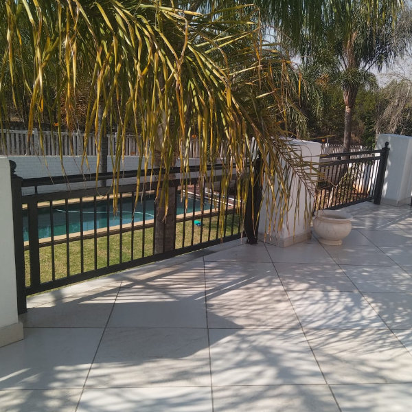 Mild steel patio balustrade matt black