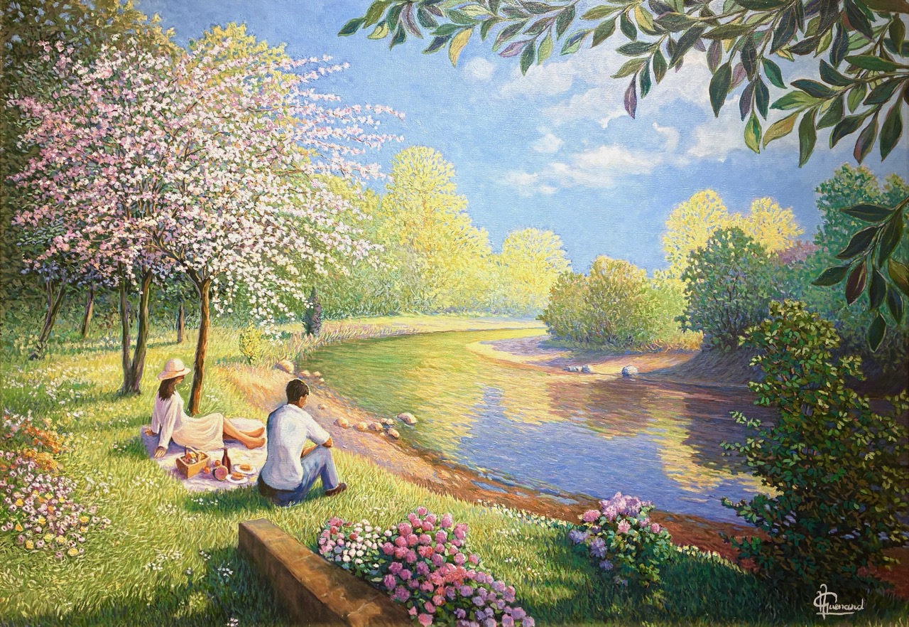 GUENARD, PIQUE-NIQUE DE PRINTEMPS, oil