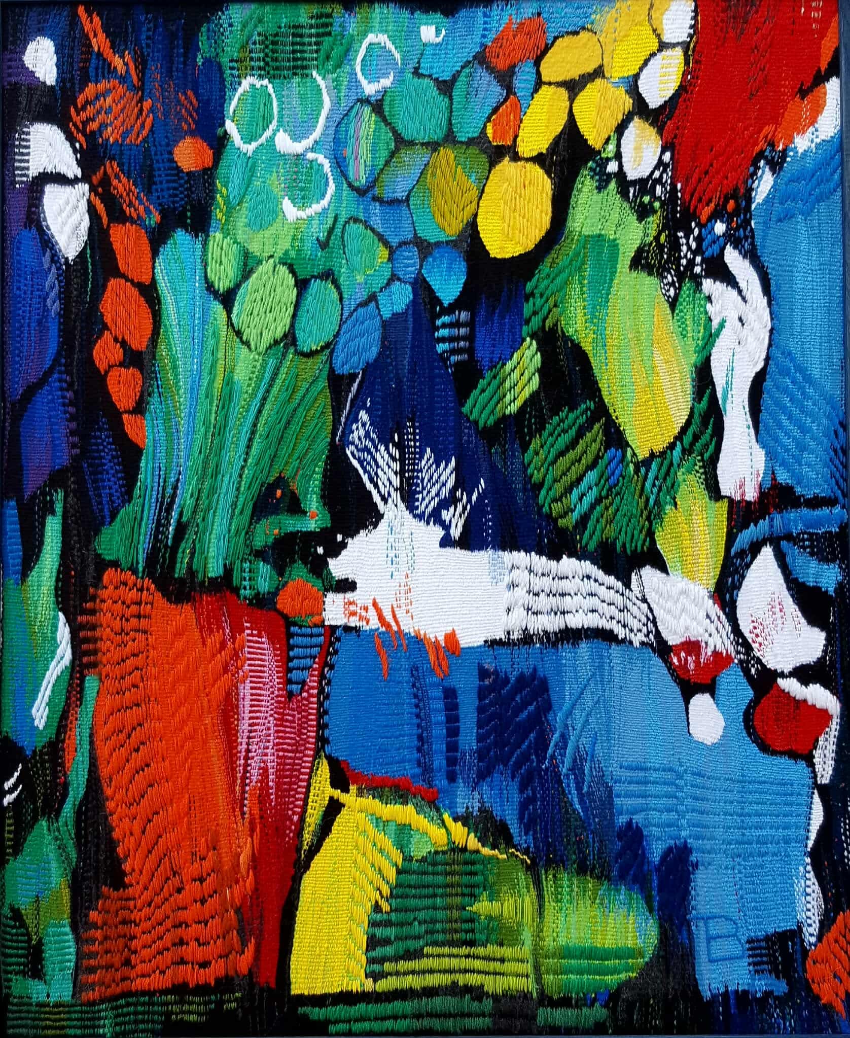 VYTIAGLOVSKA, STILL LIFE OF A PLAYFUL NECKLACE, TAPESTRY