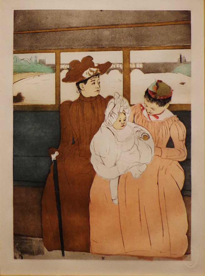 Cassat, In the Omnibus, Color Drypoint, Soft Ground Etching, and Aquatint