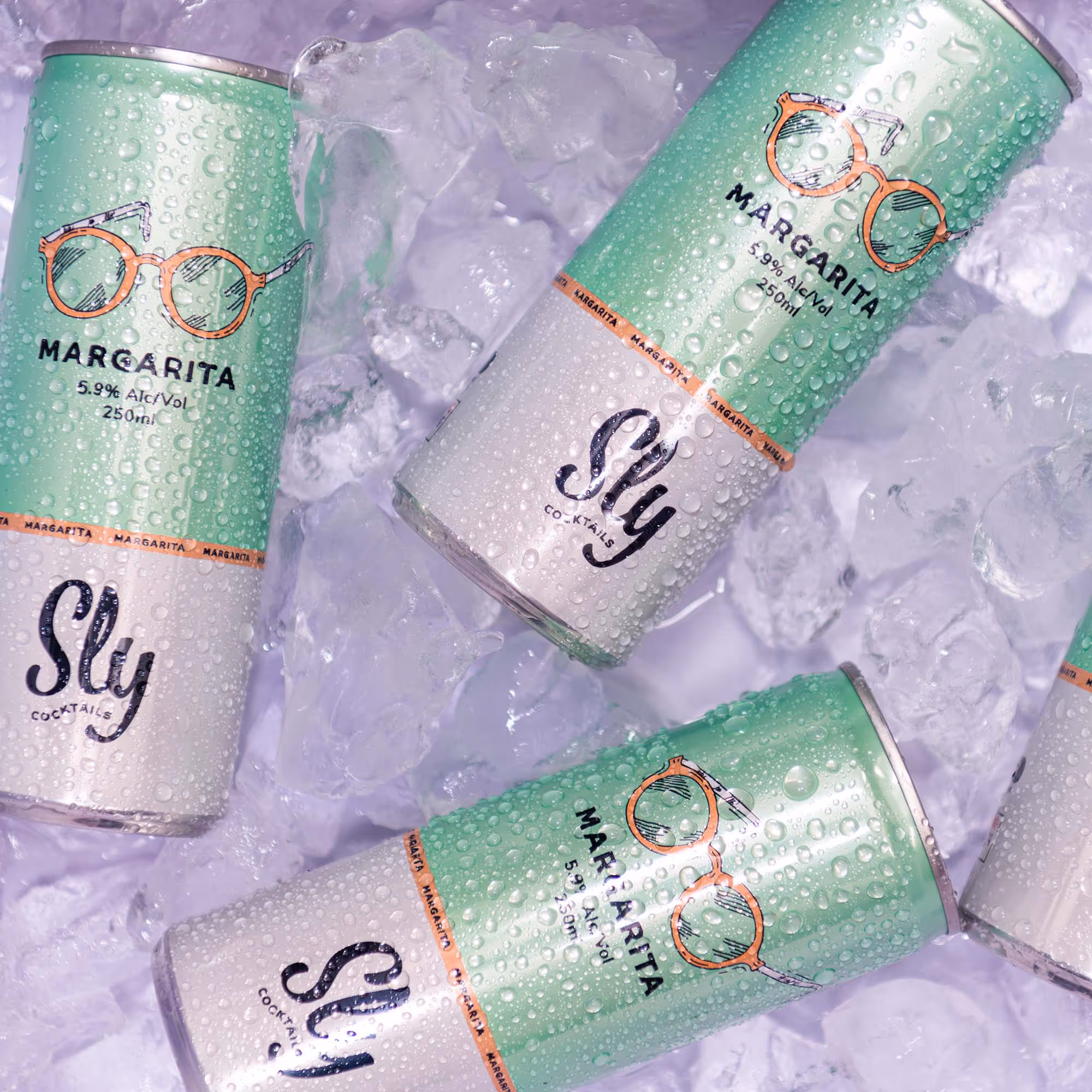 Sly Drinks Company Margarita Cans on Ice