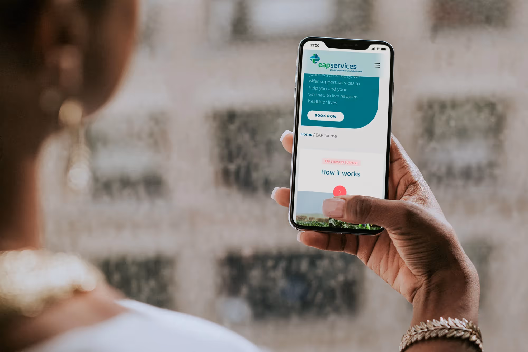 Habit Health EAP website on a phone