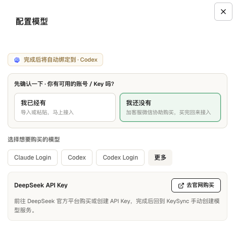 KeySync 聚合国内外模型的官方开通入口
