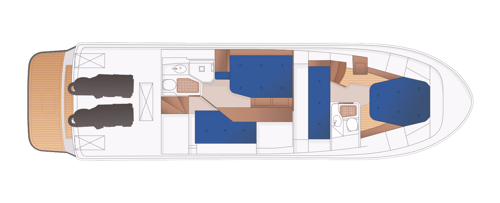 Layout Deck 2 einer Targa 23.1