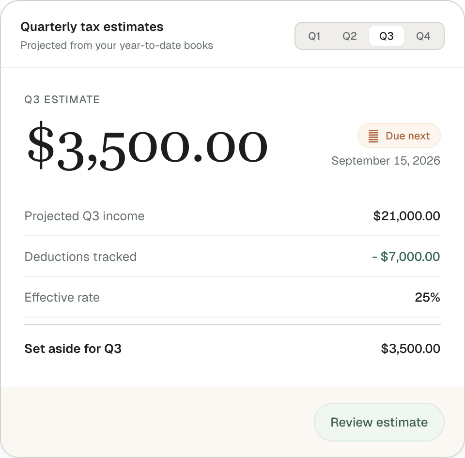 Heard dashboard showing practice income, expenses, and tax estimates