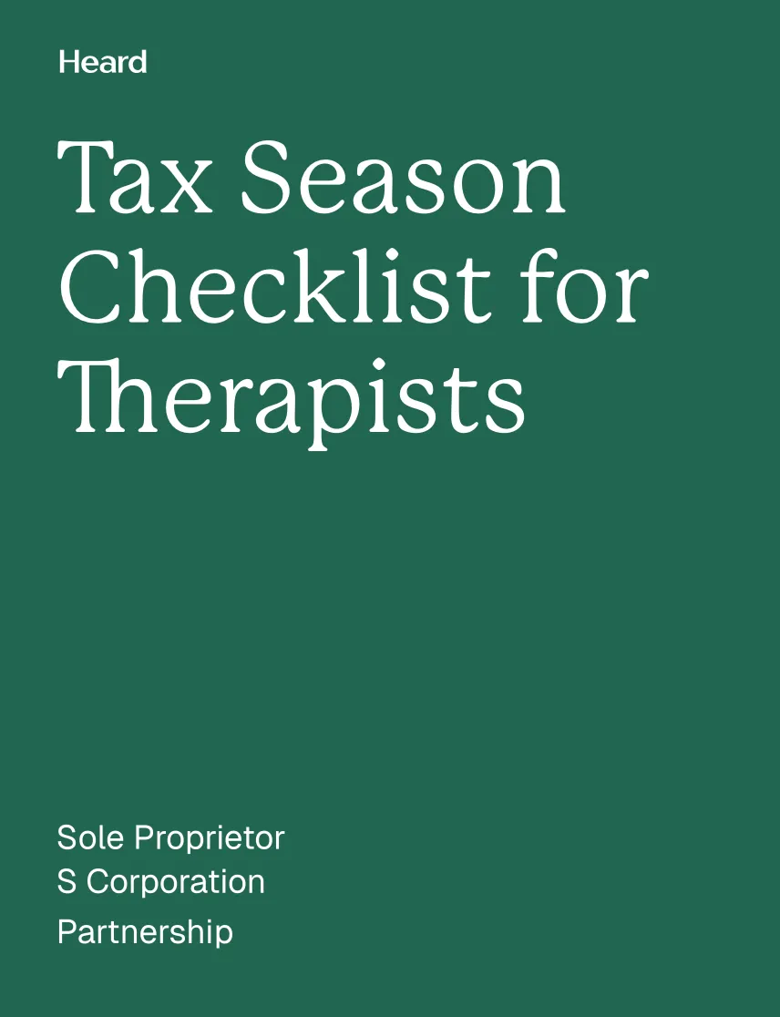 Tax Season Checklist for Therapists