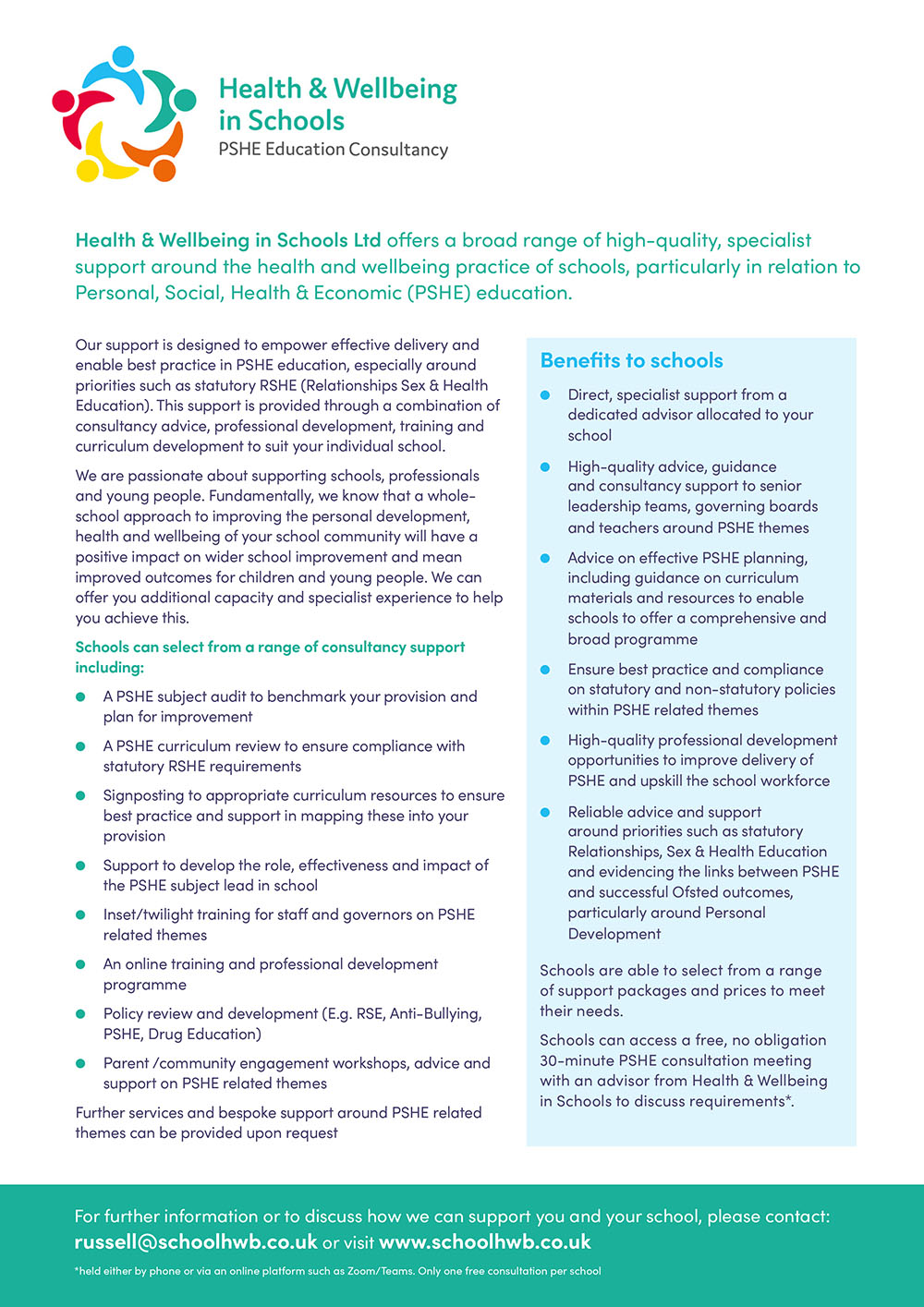  School Health & Wellbeing service brochure