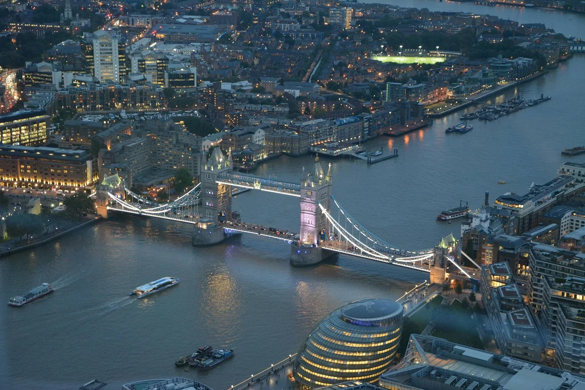 Tower Bridge and the view of London