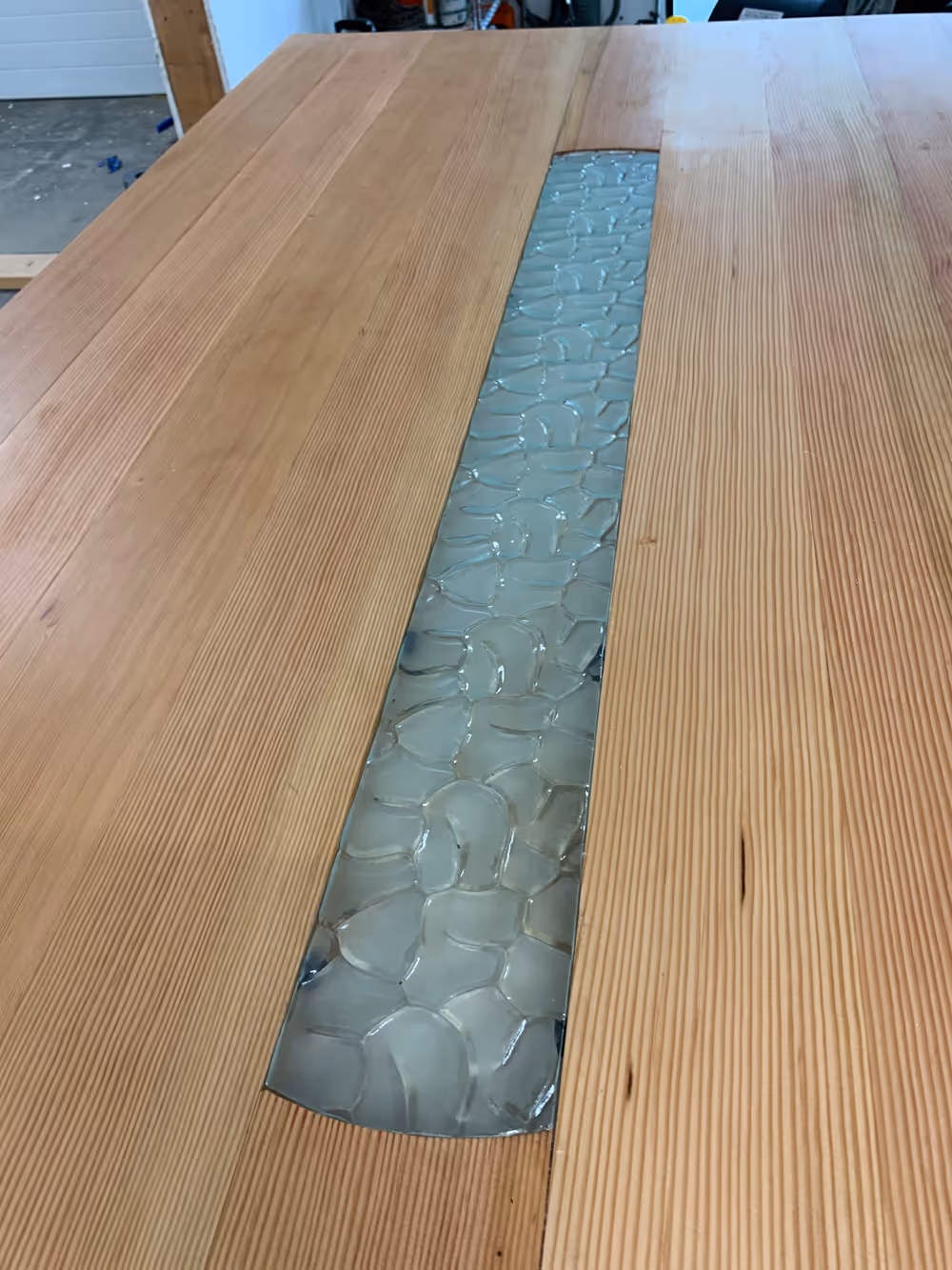 Wood table with Resing center