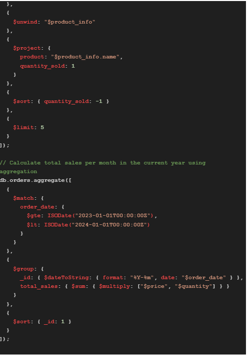 A code query that retrieves products with prices greater than $50 and demonstrate various operations in MongoDB.