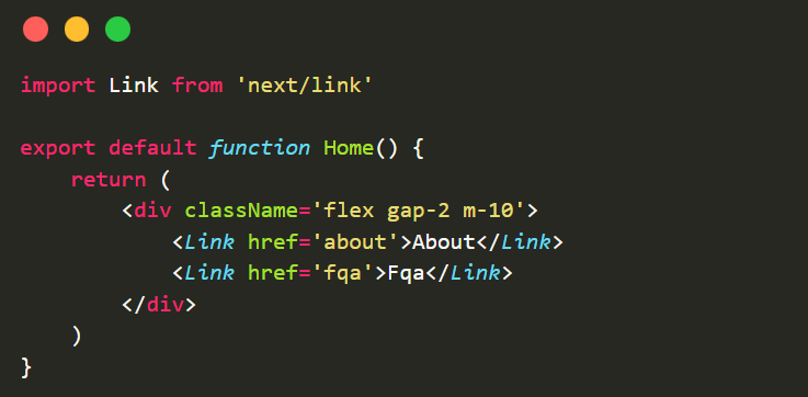 Code displaying adding an external link on Next.js.