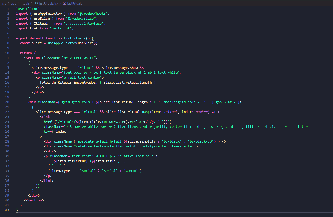 Component that reads data stored via Redux and creates an element for each item found.