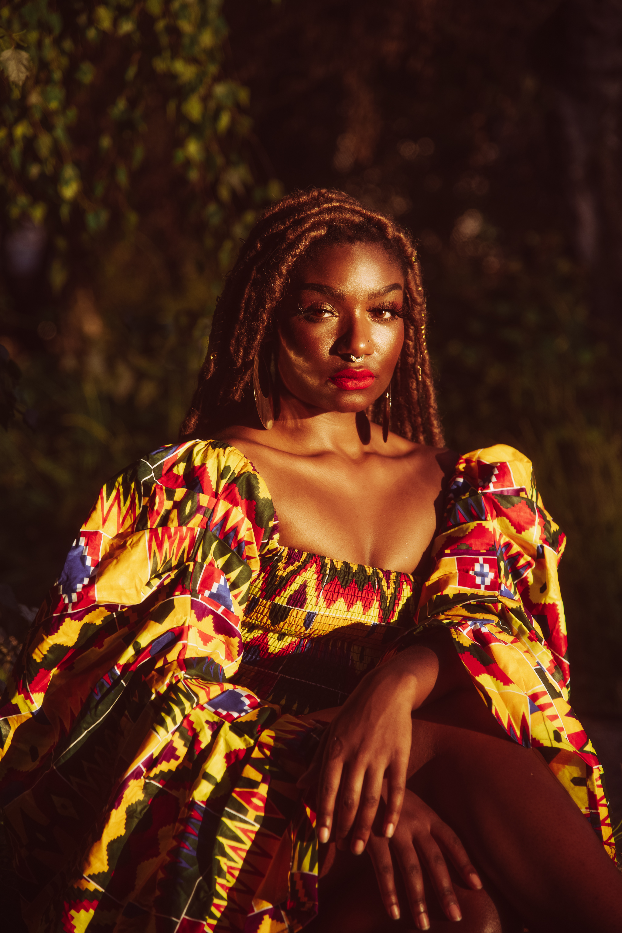 Zenobia Taylor wearing the Queen Sheba Dress by Chimzi. 