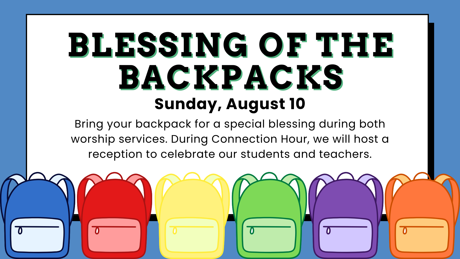 Blessing of the Backpacks