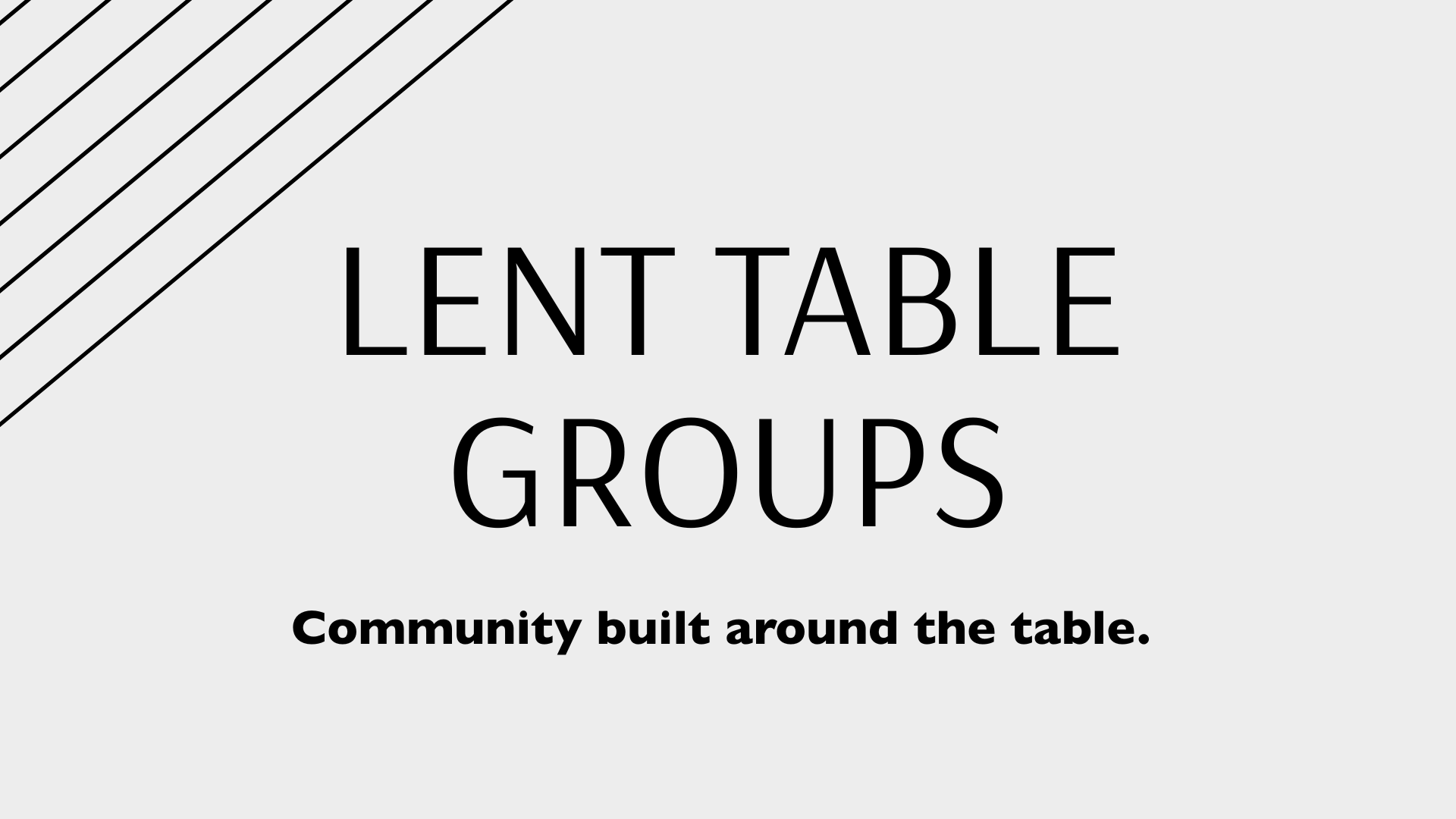 Lent Table Groups