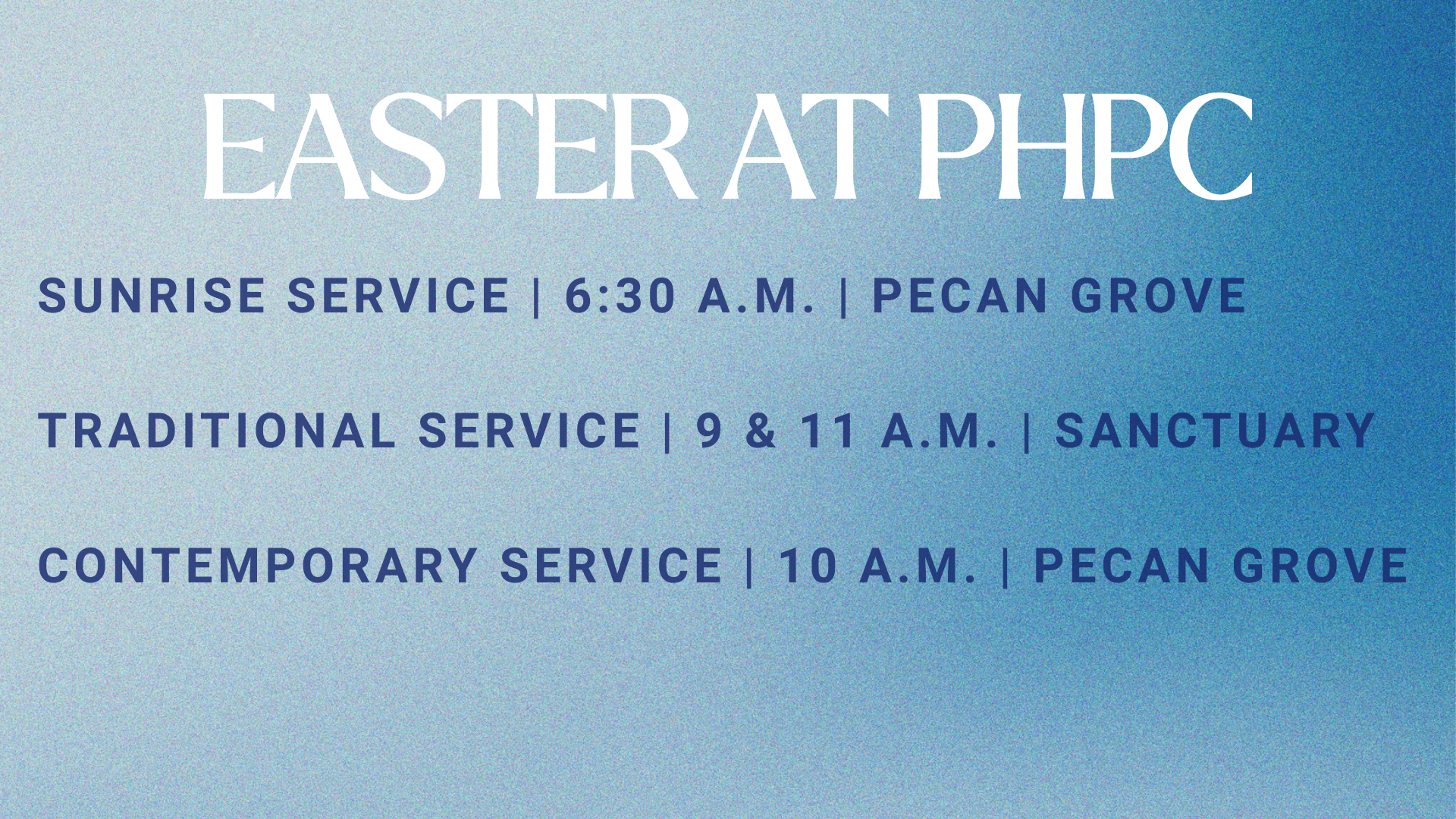 Easter at PHPC