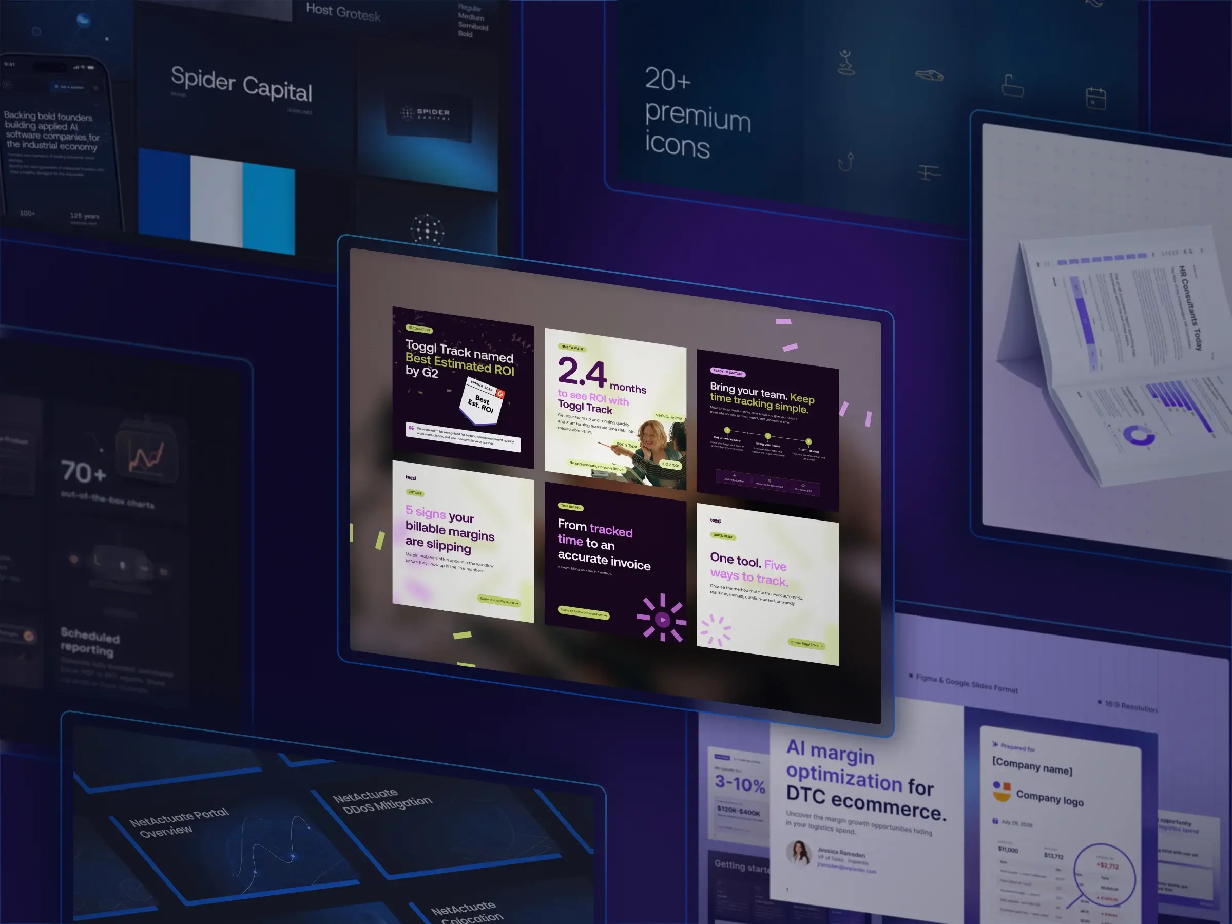 WebFolks Creatives Vol. 3 - Brand identity, presentations, product illustrations, social media assets and custom icons - To showcase a range of design work created for clients